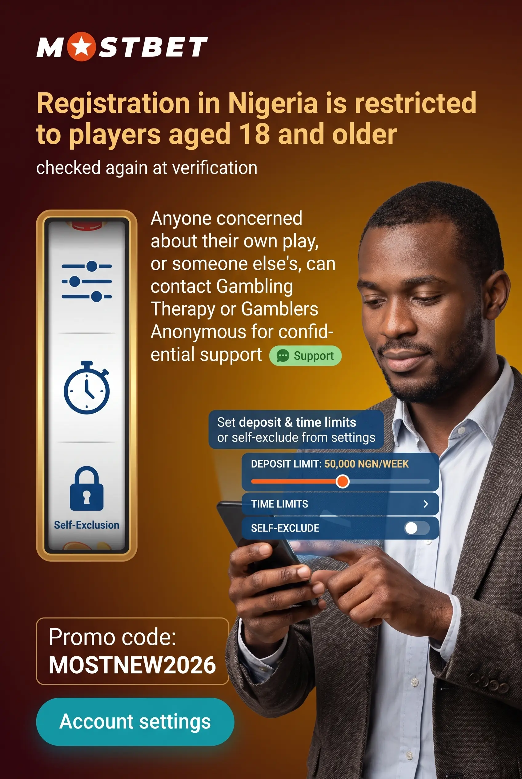 Responsible gambling tools and support